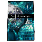 Blue Baubles Merry kerstcadeautas, zwart Medium Cadeauzakje (Achterkant)