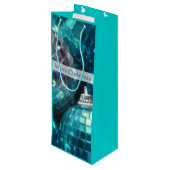 Blue Baubles Merry kerstcadeawijn Wijn Cadeautas (Achterkant Gekanteld)