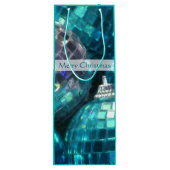 Blue Baubles Merry kerstcadeawijn Wijn Cadeautas (Achterkant)