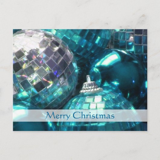Blue Baubles "Merry Kerstmis"-briefkaart Feestdagenkaart (Voorkant)