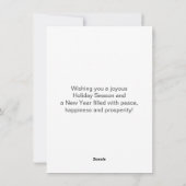 Blue Baubles Sneeuwvlok Kerstmis Nieuwjaar Feestdagenkaart (Achterkant)