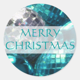 Blue Baubles 'Vrolijk kerstfeest' sticker