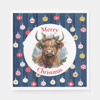 Blue Baulables Christmas Highlander Koe Servet