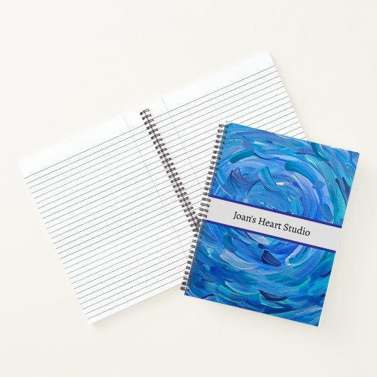 Blue Bayou Abstract gepersonaliseerd notitieboek (Binnen)