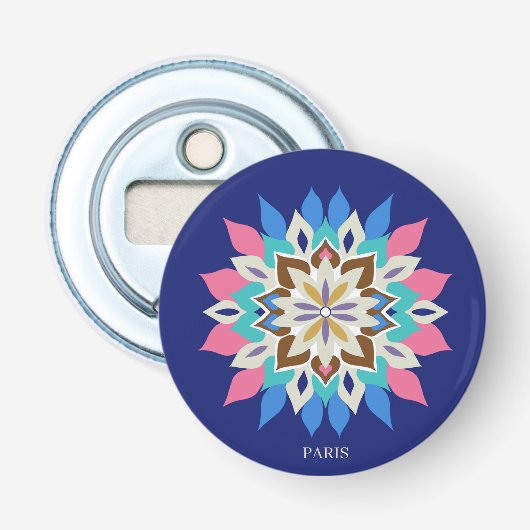 Blue Bayou Roodvrijstalen Flesopener Button Flesopener (Voorkant)