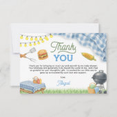 Blue BBQ Baby shower 5x3.5 Bedankkaart (Voorkant)