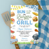 Blue BBQ Baby shower Invitation - Bun in de Oven Kaart