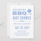 Blue BBQ Baby shower Uitnodiging (Voorkant)