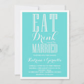 Blue Be huwelijkshuwelijk Uitnodiging (Voorkant)