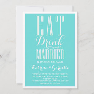 Blue Be huwelijkshuwelijk Uitnodiging