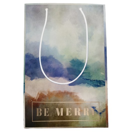Blue Be Merry Holiday Medium Cadeauzakje (Voorkant)