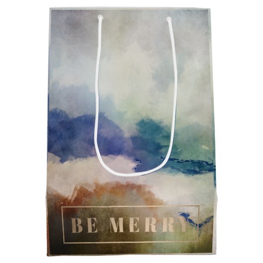 Blue Be Merry Holiday Medium Cadeauzakje (Achterkant)