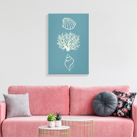 Blue Beach Art Canvas (Insitu (Woonkamer))