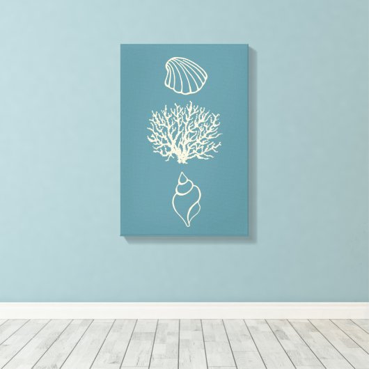 Blue Beach Art Canvas Afdruk (Insitu (Houten vloer))