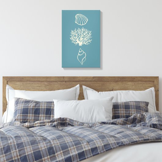 Blue Beach Art Canvas Afdruk (Insitu (Slaapkamer))