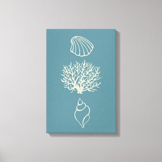 Blue Beach Art Canvas Afdruk (Voorkant)