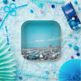 Blue Beach Art Papieren Bordje