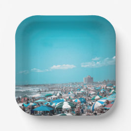 Blue Beach Art Papieren Bordje