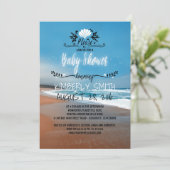 Blue Beach Baby shower Kaart (Staand voorkant)
