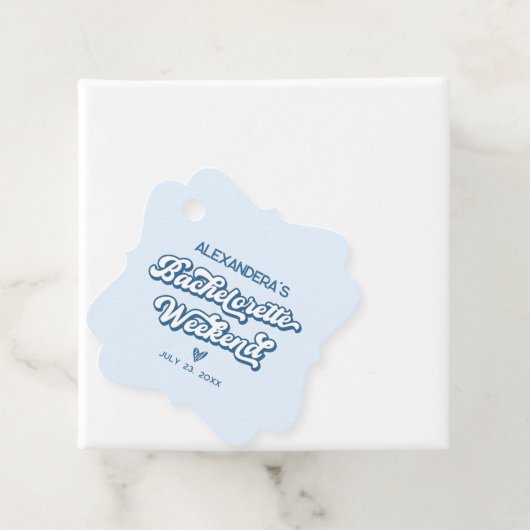 Blue Beach Bachelorette Party Favor Bedankjes Labels (In situ)
