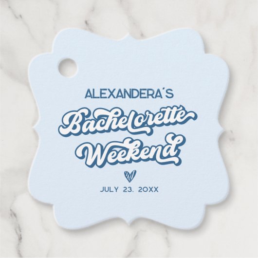Blue Beach Bachelorette Party Favor Bedankjes Labels (Voorkant)