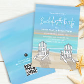 Blue Beach Bachelorette Party QR Code Social Media Kaart
