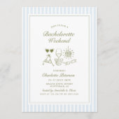 Blue Beach Bachelorette Weekend Itinerary Kaart (Voorkant)