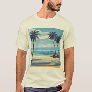 Blue Beach Bliss Tee - Serene Coastal Design T-shirt