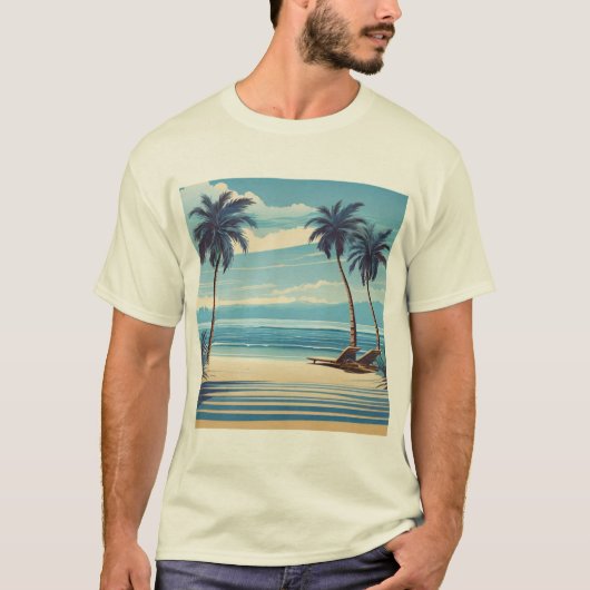 Blue Beach Bliss Tee - Serene Coastal Design T-shirt (Voorkant)
