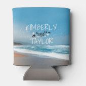 Blue Beach bruiloft Blikjeskoeler (Achterkant)