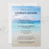 Blue Beach Couple Shower-uitnodiging Kaart (Voorkant)