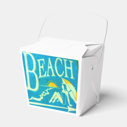 Blue Beach Favor Box Bedankdoosjes (Voorkant Zijde)