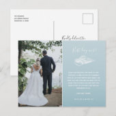 Blue Beach foto bruiloft Dank u Briefkaart (Voorkant / Achterkant)