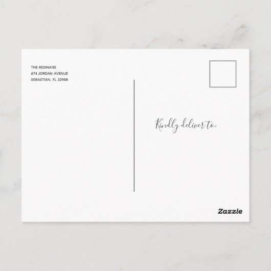 Blue Beach foto bruiloft Dank u Briefkaart (Achterkant)