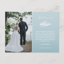 Blue Beach foto bruiloft Dank u Briefkaart