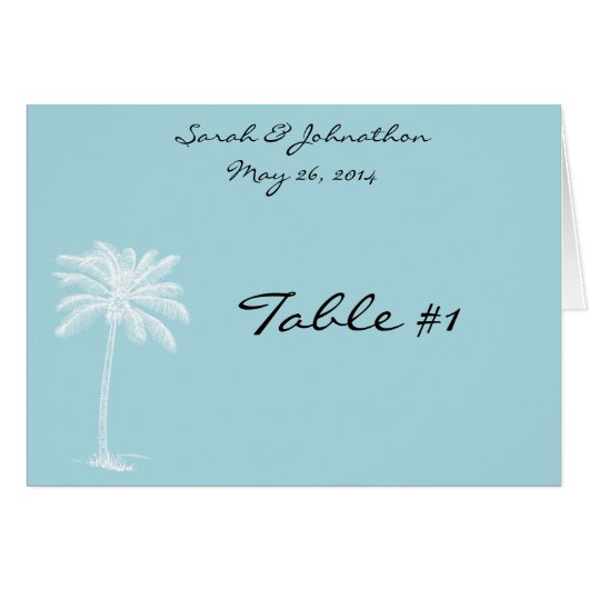Blue Beach Getaway Tent/Table Card (Voorkant Horizontaal)
