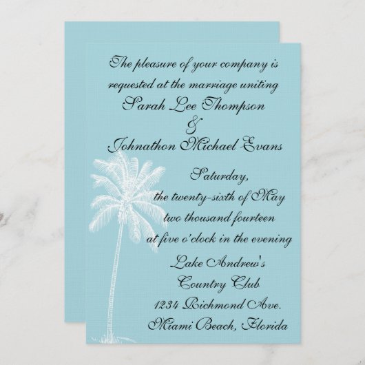 Blue Beach Getaway-uitnodiging 5 x 7 Kaart (Voorkant / Achterkant)