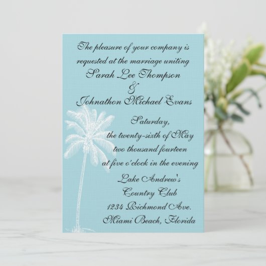 Blue Beach Getaway-uitnodiging 5 x 7 Kaart (Staand voorkant)