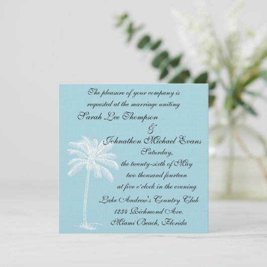 Blue Beach Getaway-uitnodiging Kaart (Staand voorkant)