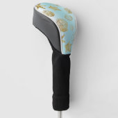 Blue Beach Gold Sea Shells Golfheadcover (Schuin)