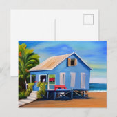 Blue Beach Home en Ocean | Contact houden Briefkaart (Voorkant / Achterkant)