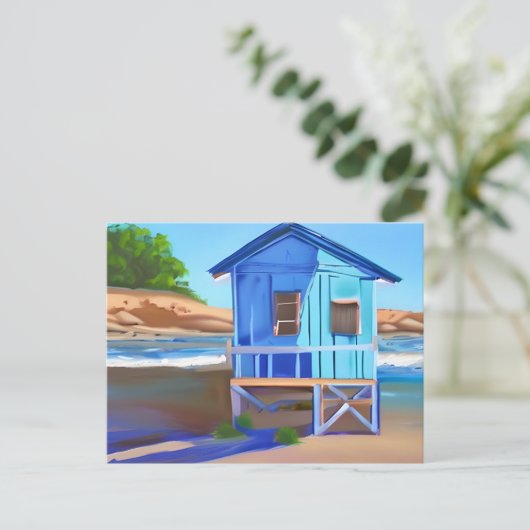 Blue Beach House en Ocean | Contact houden Briefkaart (Staand voorkant)