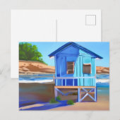 Blue Beach House en Ocean | Contact houden Briefkaart (Voorkant / Achterkant)