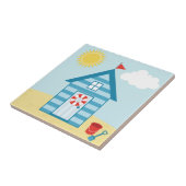 Blue Beach Hut Tegeltje (Zijkant)