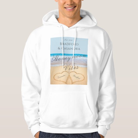 Blue Beach huwelijksreis vibes Hoodie (Voorkant)
