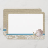 Blue Beach Kant Zand Dollar Dank u Bedankkaart (Voorkant / Achterkant)