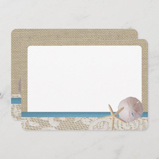 Blue Beach Kant Zand Dollar Dank u Bedankkaart (Voorkant / Achterkant)