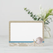 Blue Beach Kant Zand Dollar Dank u Bedankkaart (Staand voorkant)