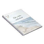 Blue Beach Ocean Starfish Zee Birds Notitieboek (Rechterzijde)
