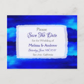 Blue Beach Ocean Thmed Wedding Save the Date Aankondigingskaart (Voorkant)